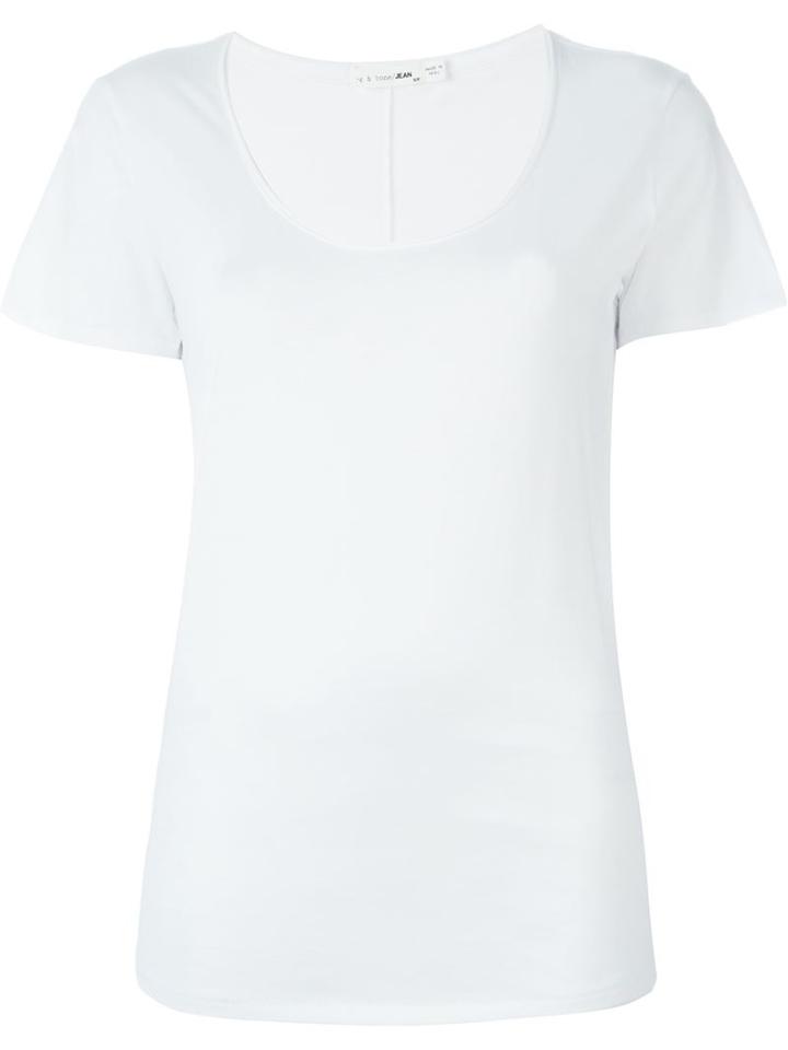 Rag & Bone Scoop Neck T-shirt, Women's, Size: Medium, White, Cotton