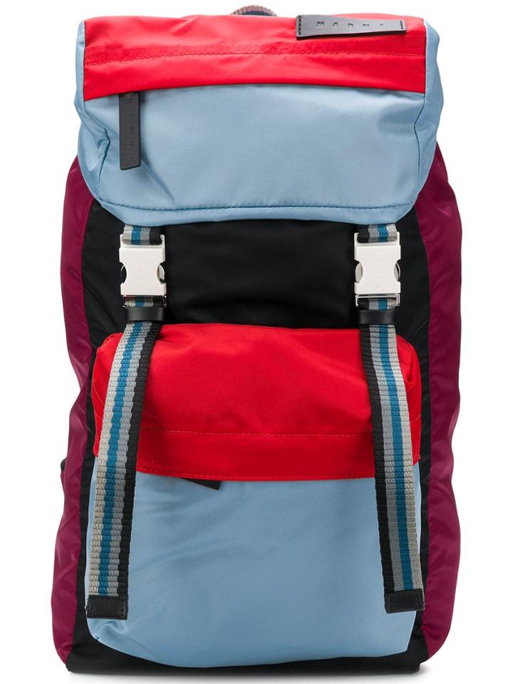 Marni Colour Blocked Backpack - Pink & Purple