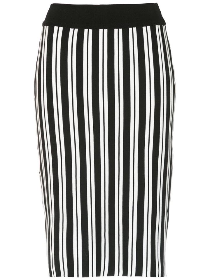Reinaldo Lourenço Striped Fitted Skirt - Black