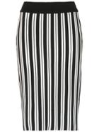 Reinaldo Lourenço Striped Fitted Skirt - Black