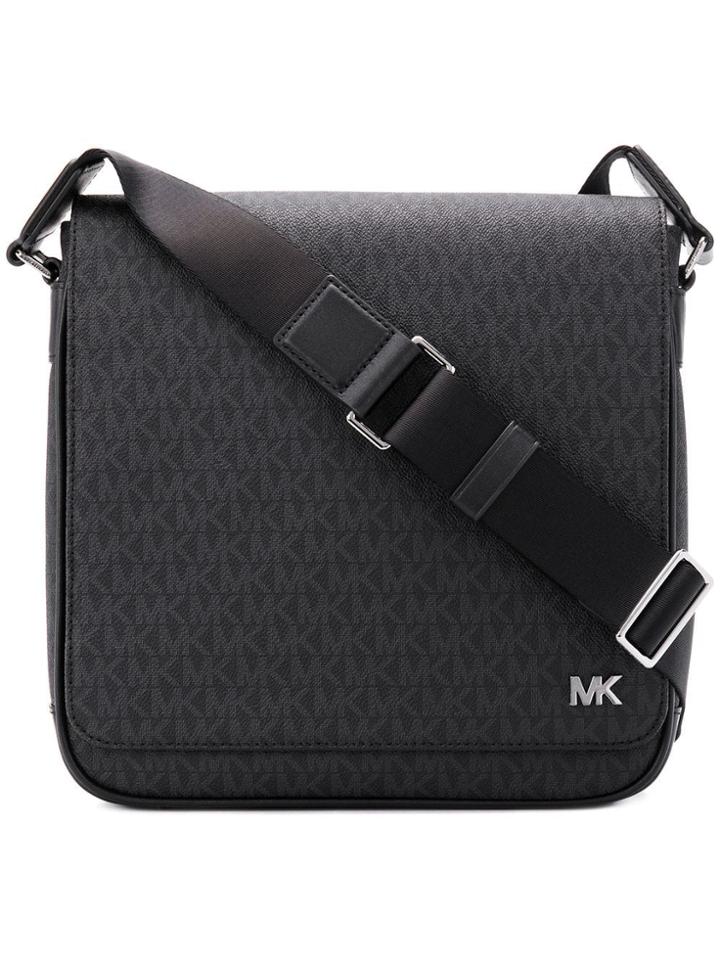 Michael Michael Kors Monogram Print Messenger Bag - Black