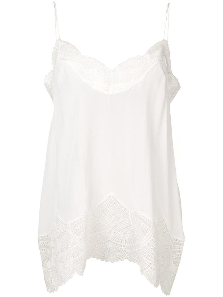 Iro Embroidered Slip Vest Top - White