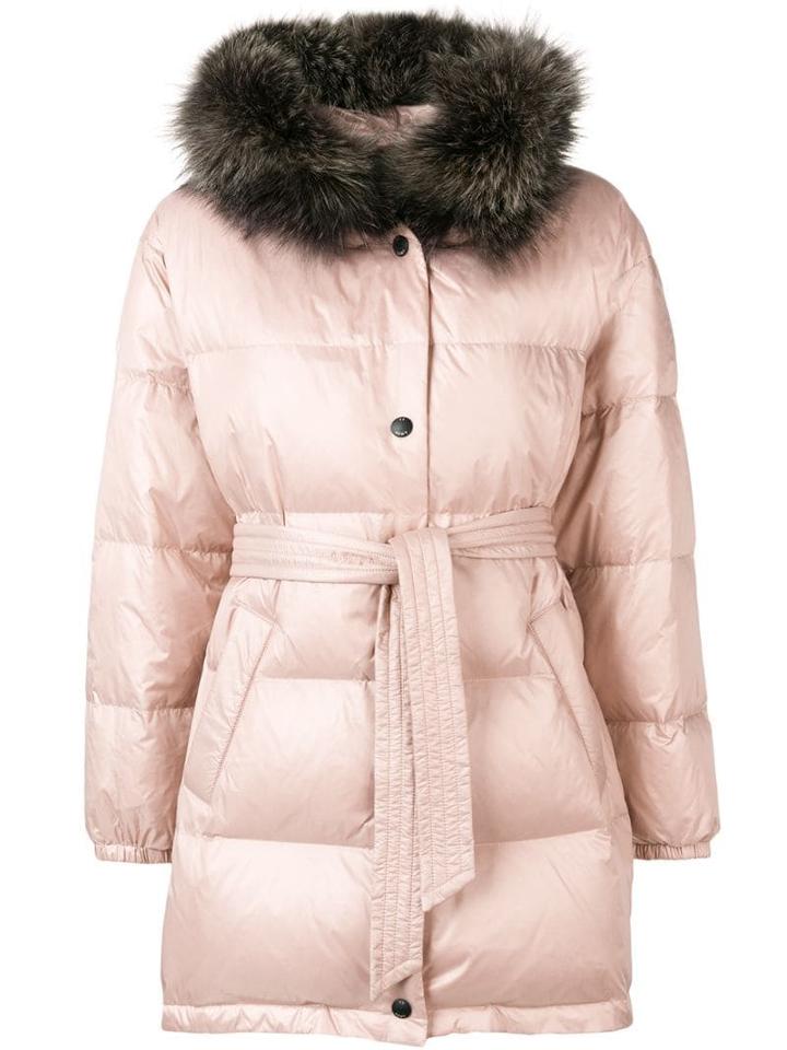 Yves Salomon Army Hooded Padded Coat - Pink