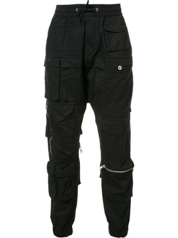 Mostly Heard Rarely Seen Zipper Detailing Sweatpants, Men's, Size: Medium, Black, Cotton