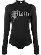 Philipp Plein Embellished Logo Bodysuit - Black