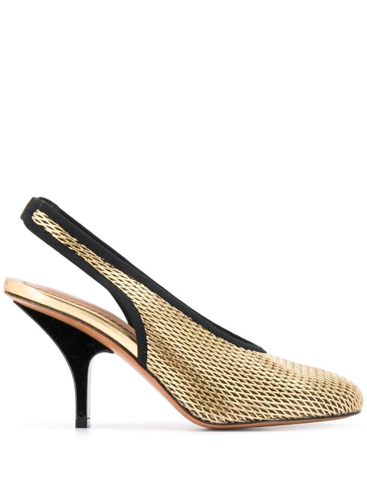 Marni Metallic Gold 80 Slingback Pumps