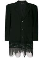 Comme Des Garçons Vintage Lace Detail Tailored Jacket - Black