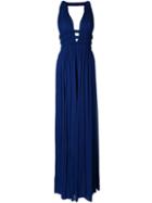 Jay Ahr V-neck Sleeveless Long Dress, Women's, Size: 36, Blue, Rayon
