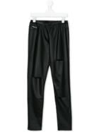 Diesel Kids Teen Knee Slash Coated Leggings - Black