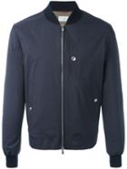 Brunello Cucinelli Chest Pocket Bomber Jacket, Men's, Size: 46, Blue, Cotton/nylon