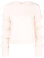 Red Valentino Frilled Sleeve Sweater - Pink