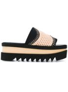 Stella Mccartney Patterned Platform Slides - Black