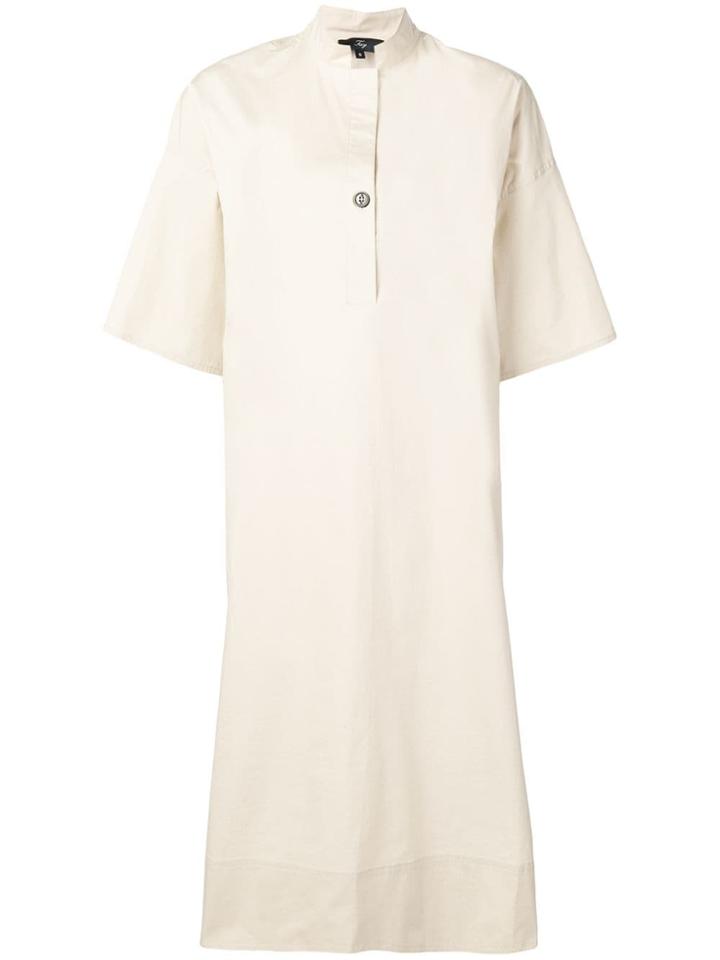Fay Short-sleeve Flared Midi Dress - Neutrals