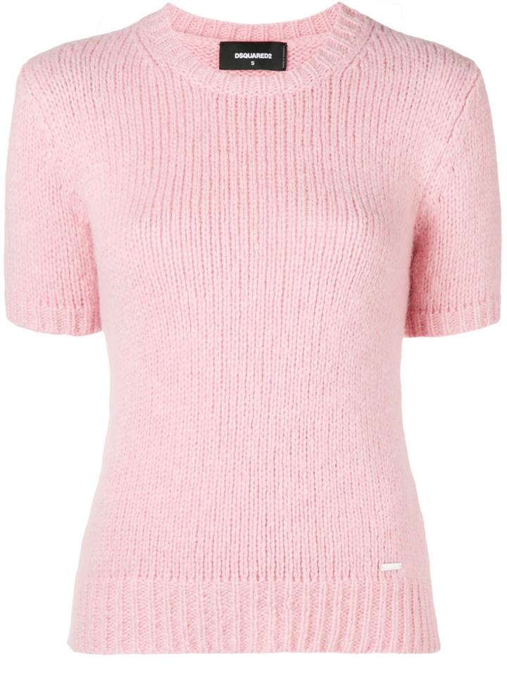 Dsquared2 Short-sleeve Fitted Sweater - Pink & Purple