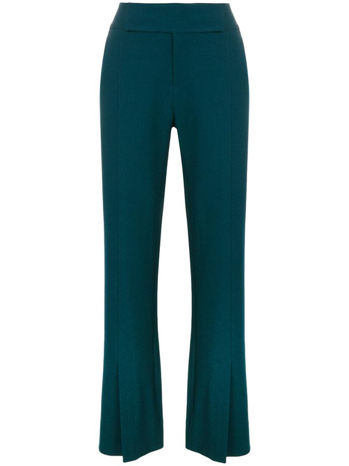 Hope Slit Detail Wide Leg Trousers - Blue