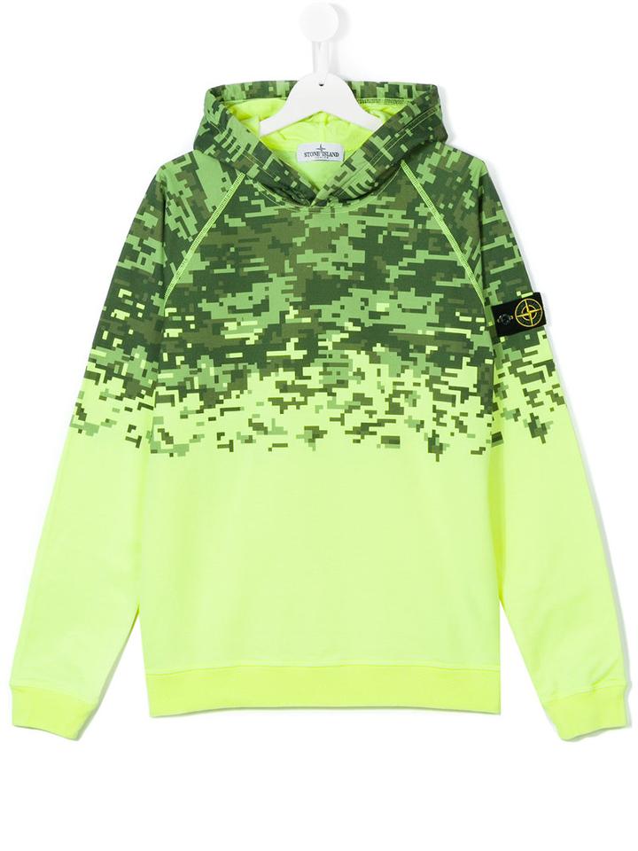 Stone Island Junior - Teen Printed Hoodie - Kids - Cotton - 14 Yrs, Yellow/orange