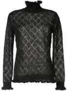 Undercover Embroidered Long-sleeve Top - Black