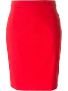 Lanvin Classic Pencil Skirt, Women's, Size: 42, Red, Cotton/linen/flax/spandex/elastane/viscose