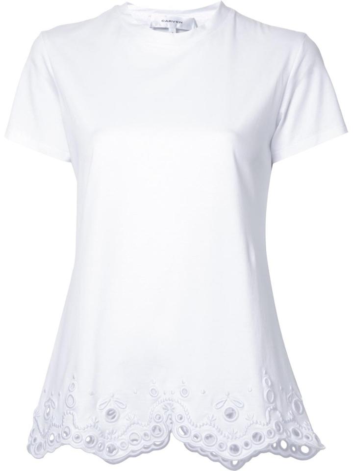 Carven Eyelet Hem T-shirt - White