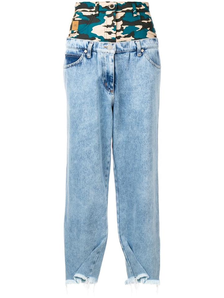Natasha Zinko Panelled Wide Leg Jeans - Blue