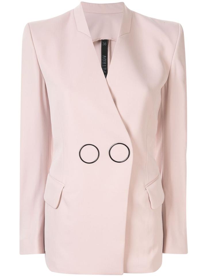 Petar Petrov Jestine Collarless Tailored Jacket - Pink