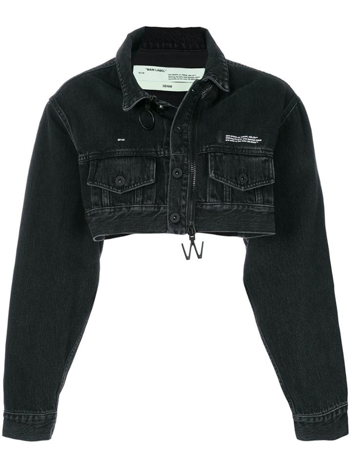Off-white Denim Cropped Jacket - Black