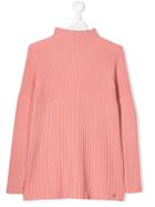Simonetta Teen Ribbed Long-sleeve Sweater - Pink