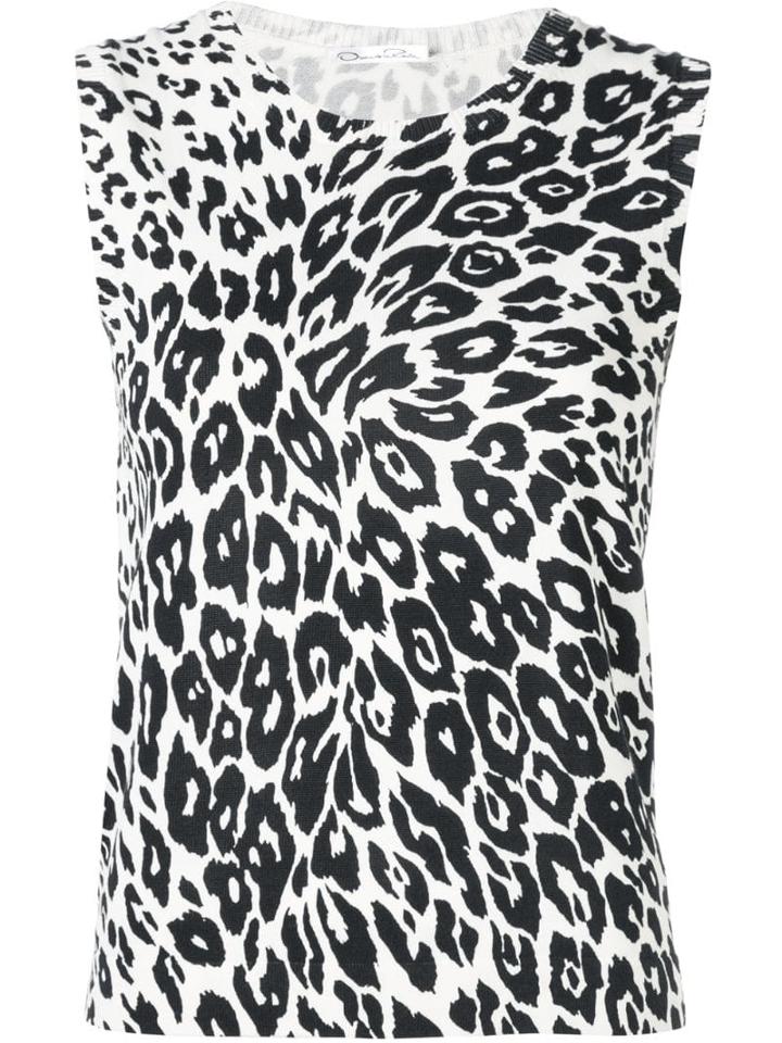 Oscar De La Renta Animalier Vest - White