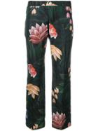 F.r.s For Restless Sleepers Floral Print Cropped Trousers - Green