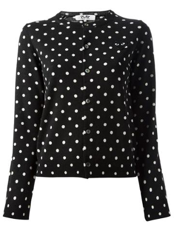 Comme Des Garons Play Polka Dot 'play' Cardigan