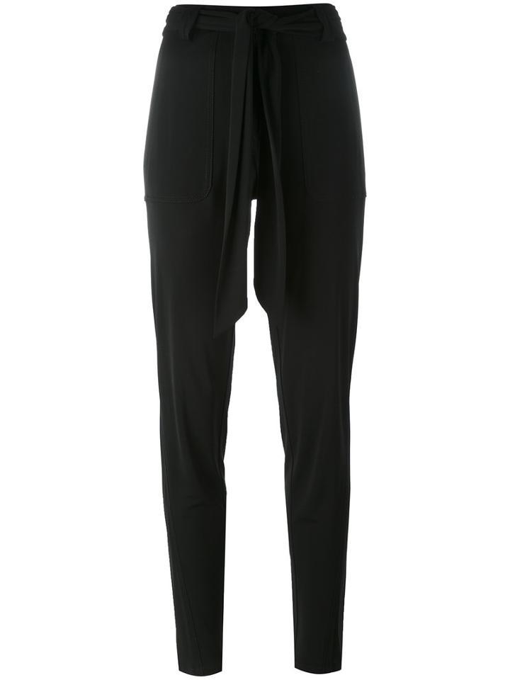 Barbara Bui Twisted Belt Skinny Trousers, Women's, Size: 38, Black, Polyamide/viscose