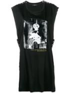 Diesel Sleeveless Top With Shiny Print - Black