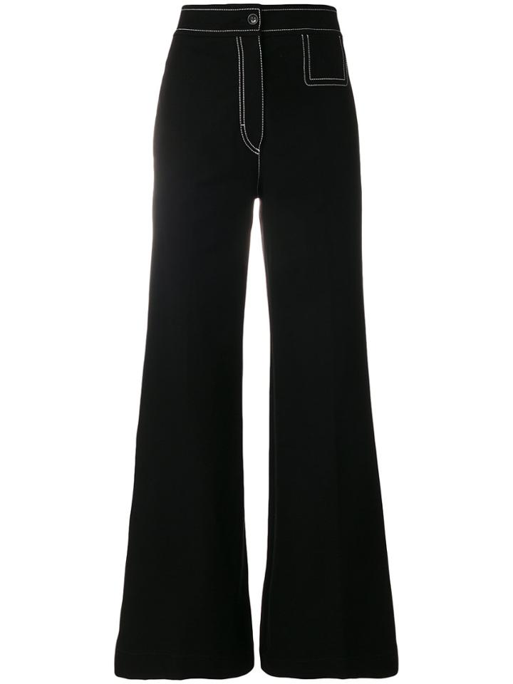 Joseph Stitching Detail Flared Jeans - Black