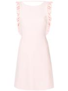 Patrizia Pepe Fitted Ruffle Trim Mini Dress - Nude & Neutrals