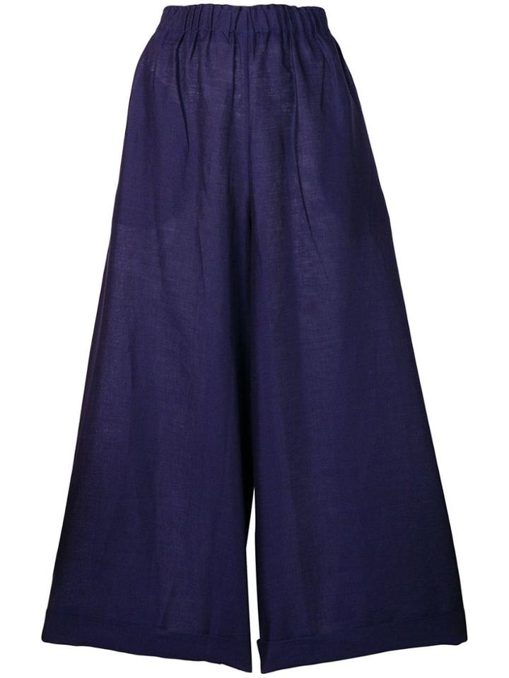 Daniela Gregis Cropped Palazzo Trousers - Blue
