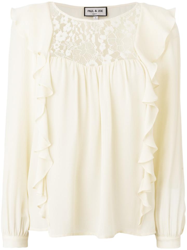 Paul & Joe Lace Trim Blouse - Nude & Neutrals