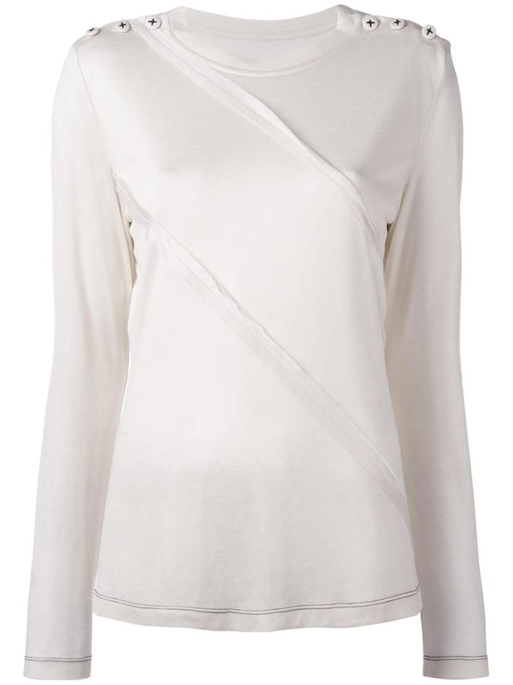 Maison Margiela Diagonal Layer Long Sleeve Top - White
