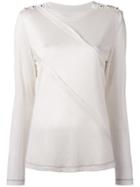 Maison Margiela Diagonal Layer Long Sleeve Top - White