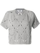 T By Alexander Wang Laser Cut Knit Top - Grey