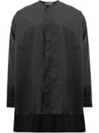 Di Liborio Collarless High Low Hem Shirt - Black