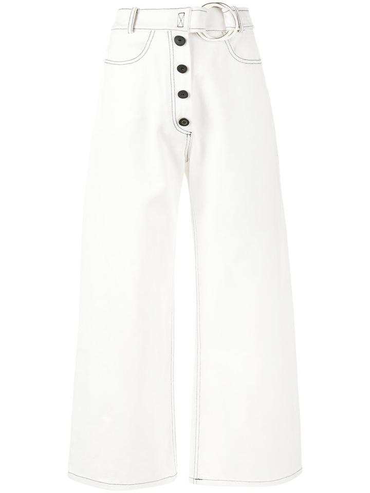 Rejina Pyo - Emily White High Waisted Wide Leg Jeans - Women - Cotton - 6, Cotton