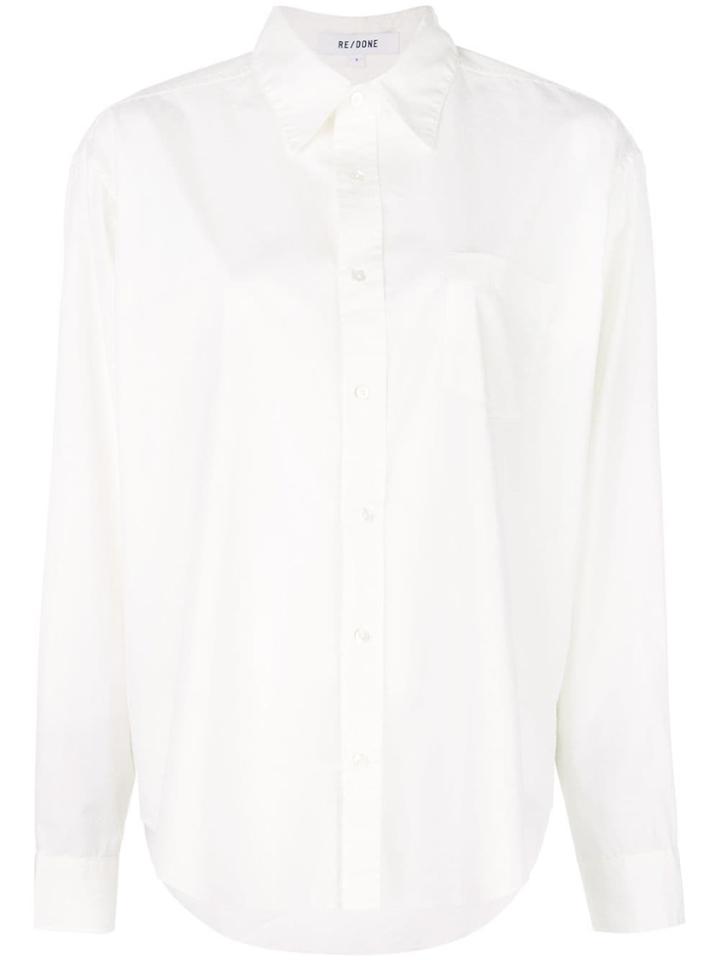 Re/done High Low Shirt - White