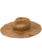 Ann Demeulemeester Wide Straw Hat - Brown