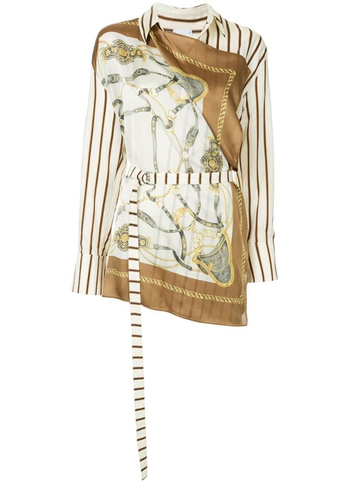 Maison Mihara Yasuhiro Contrast Pattern Shirt - White