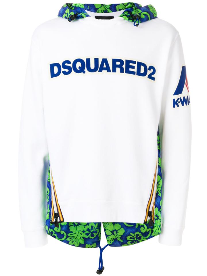 Dsquared2 Logo K-way Print Sweatshirt - White