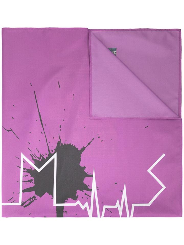 Undercover Graphic Print Oversized Scarf - Purple