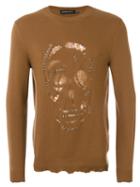 Alexander Mcqueen - Pierced Skull Jumper - Men - Cashmere/wool - M, Brown, Cashmere/wool