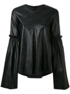 Mm6 Maison Margiela - Faux Leather Top - Women - Polyurethane/viscose - 44, Black, Polyurethane/viscose