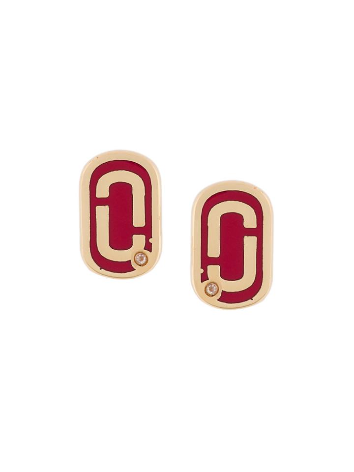 Marc Jacobs Double J Stud Earrings - Red