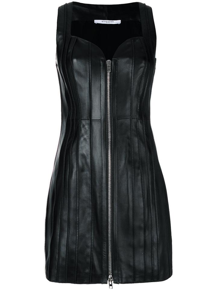 Givenchy - Sleeveless Mini Dress - Women - Silk/cotton/lamb Skin/viscose - 36, Black, Silk/cotton/lamb Skin/viscose